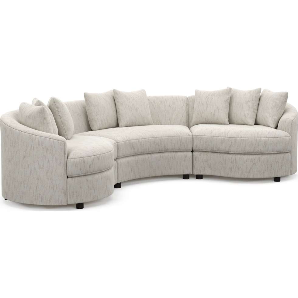 allegra white sectional   