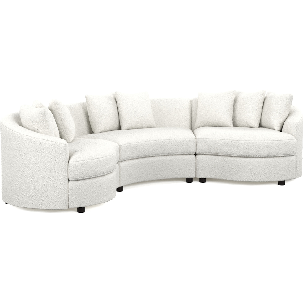 allegra white sectional   