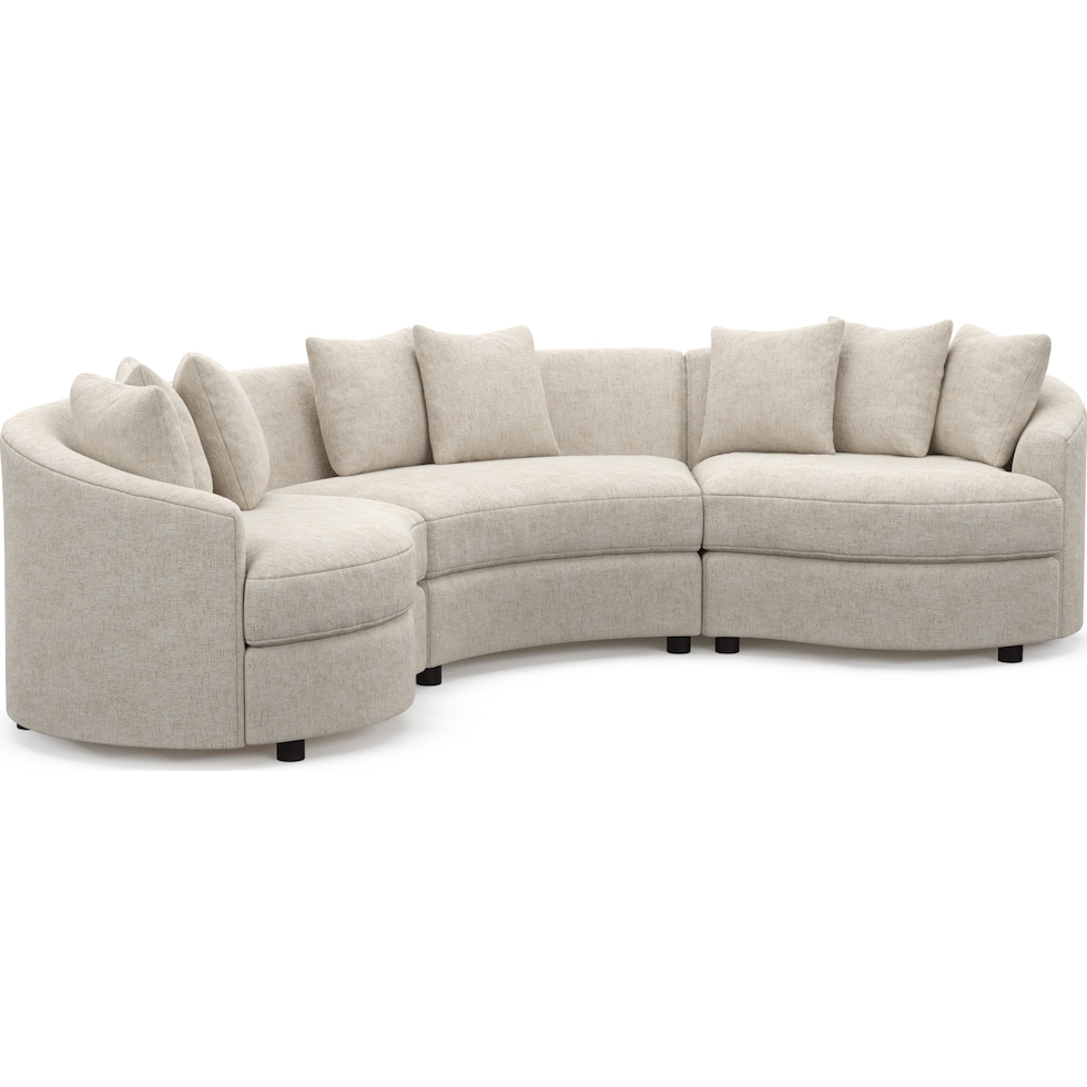 allegra white sectional   