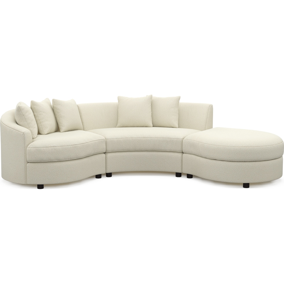 allegra white sectional   