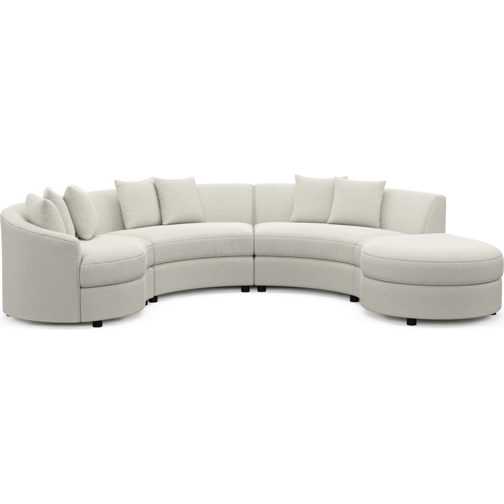 allegra white sectional   