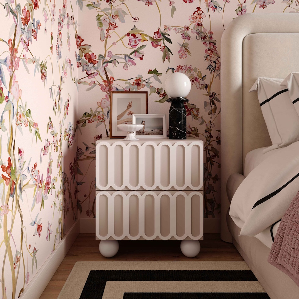 allora taupe nightstand   
