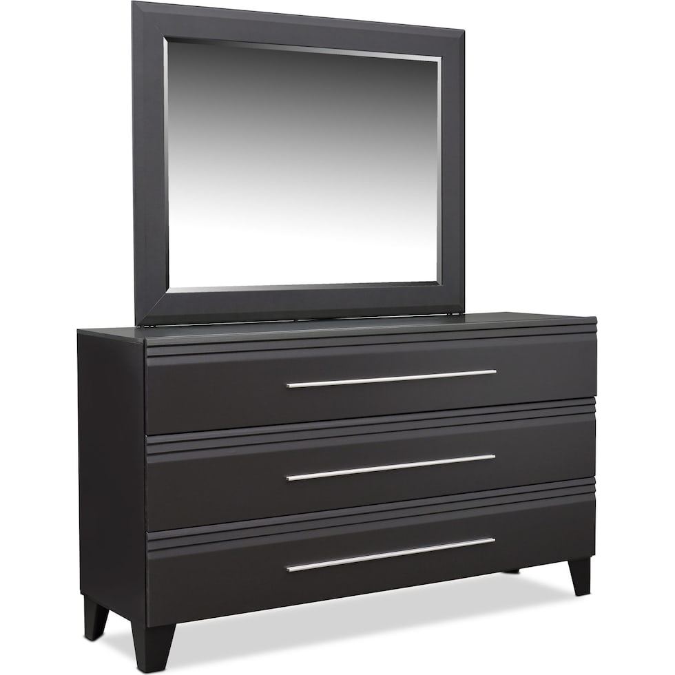 allori black dresser & mirror   