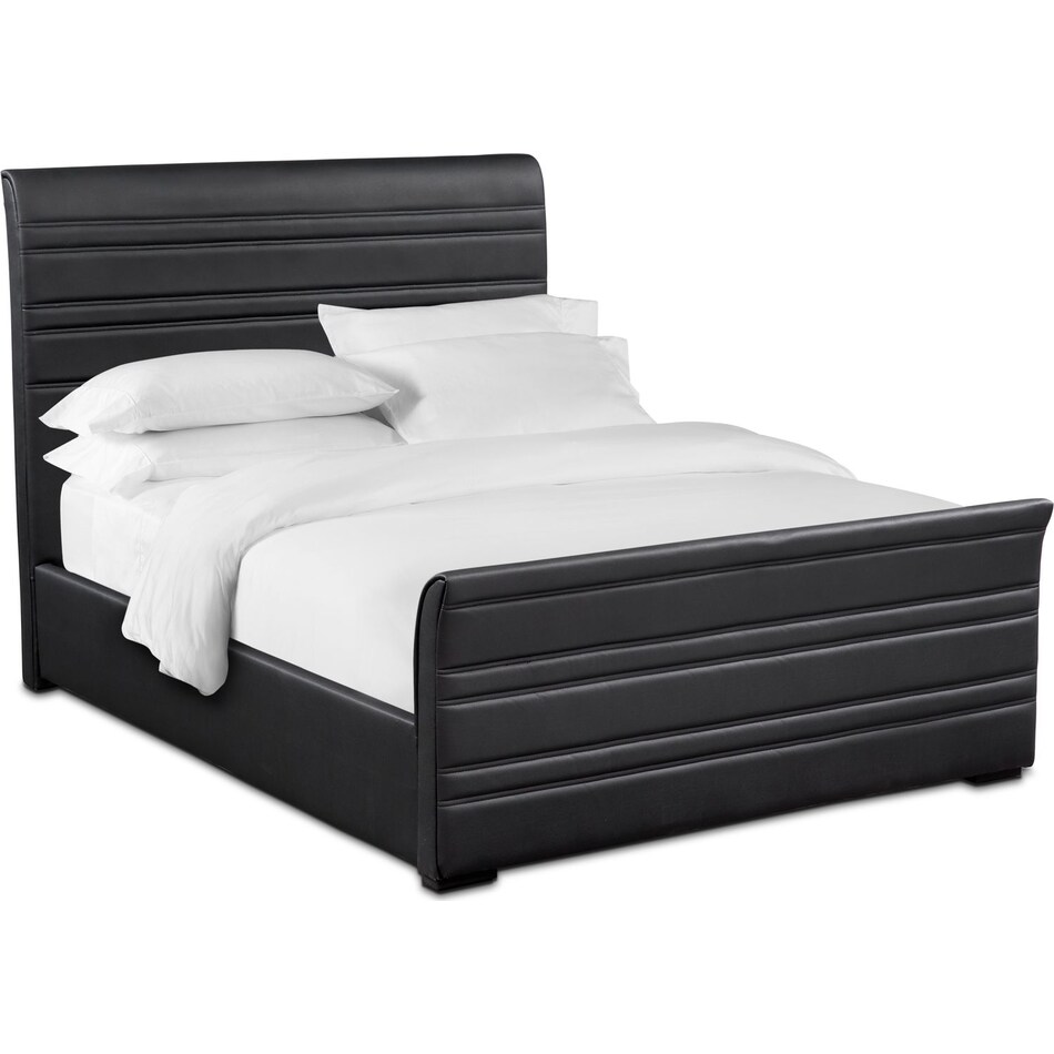 allori black king upholstered bed   