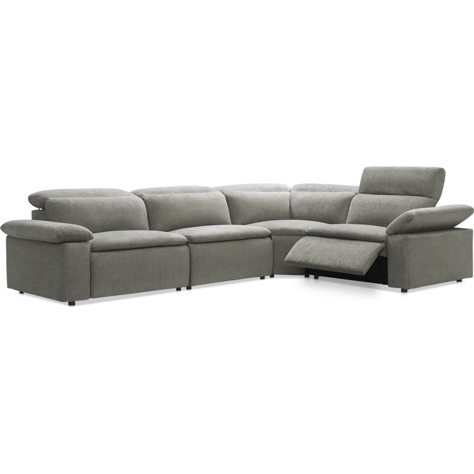 Aloft 4Piece DualPower Reclining Sectional with 2 Reclining Seats Value City Furniture