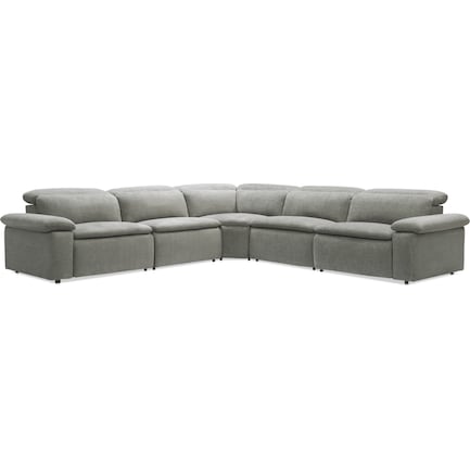 Aloft 5-Piece Dual-Power Reclining Sectional with 2 Reclining Seats - Charcoal