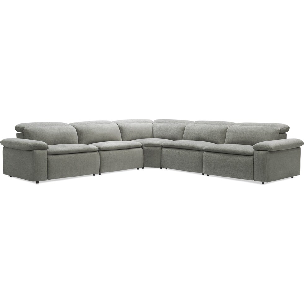 aloft gray power reclining sectional   