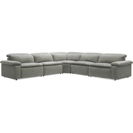 Aloft 5-Piece Dual-Power Reclining Sectional with 3 Reclining Seats - Charcoal