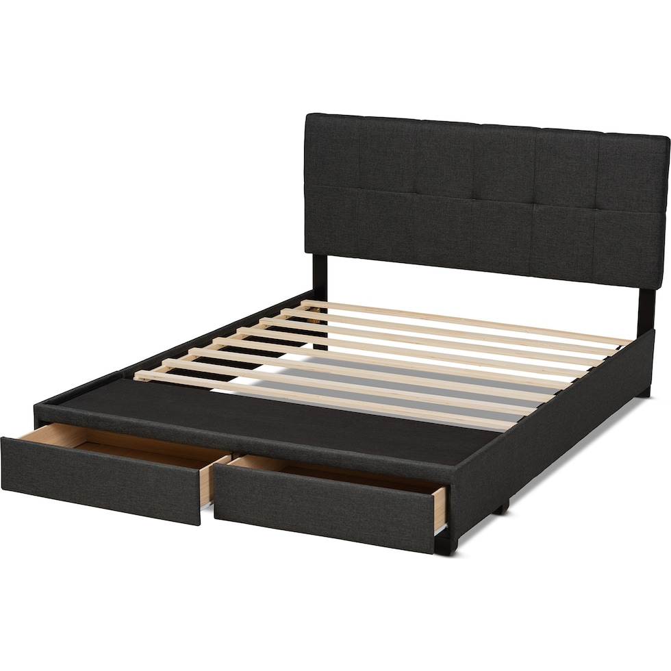 alondra dark grey black king bed   