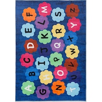alphabet blue area rug  x    
