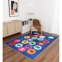 alphabet blue area rug  x    