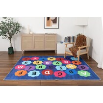 alphabet blue area rug  x    