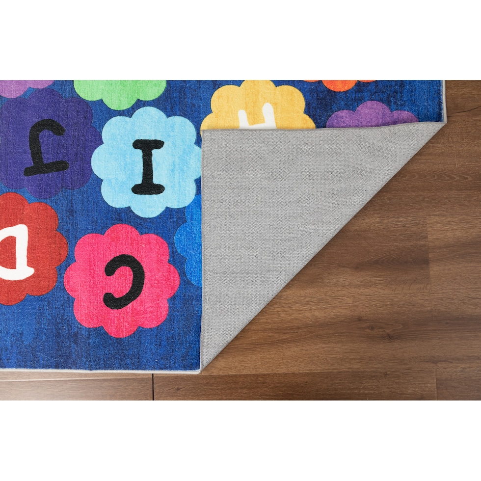 alphabet blue area rug  x    