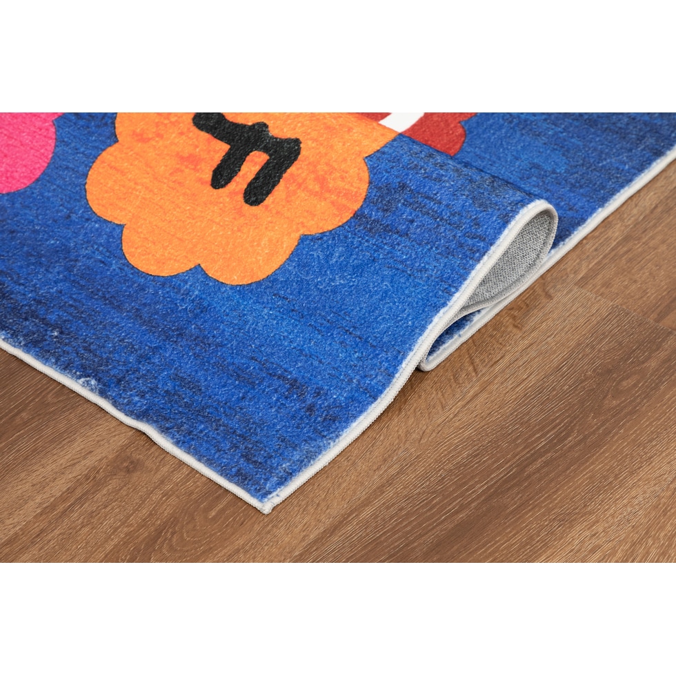 alphabet blue area rug  x    