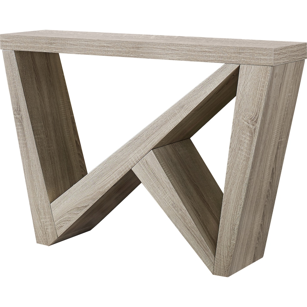 alton light brown console table   