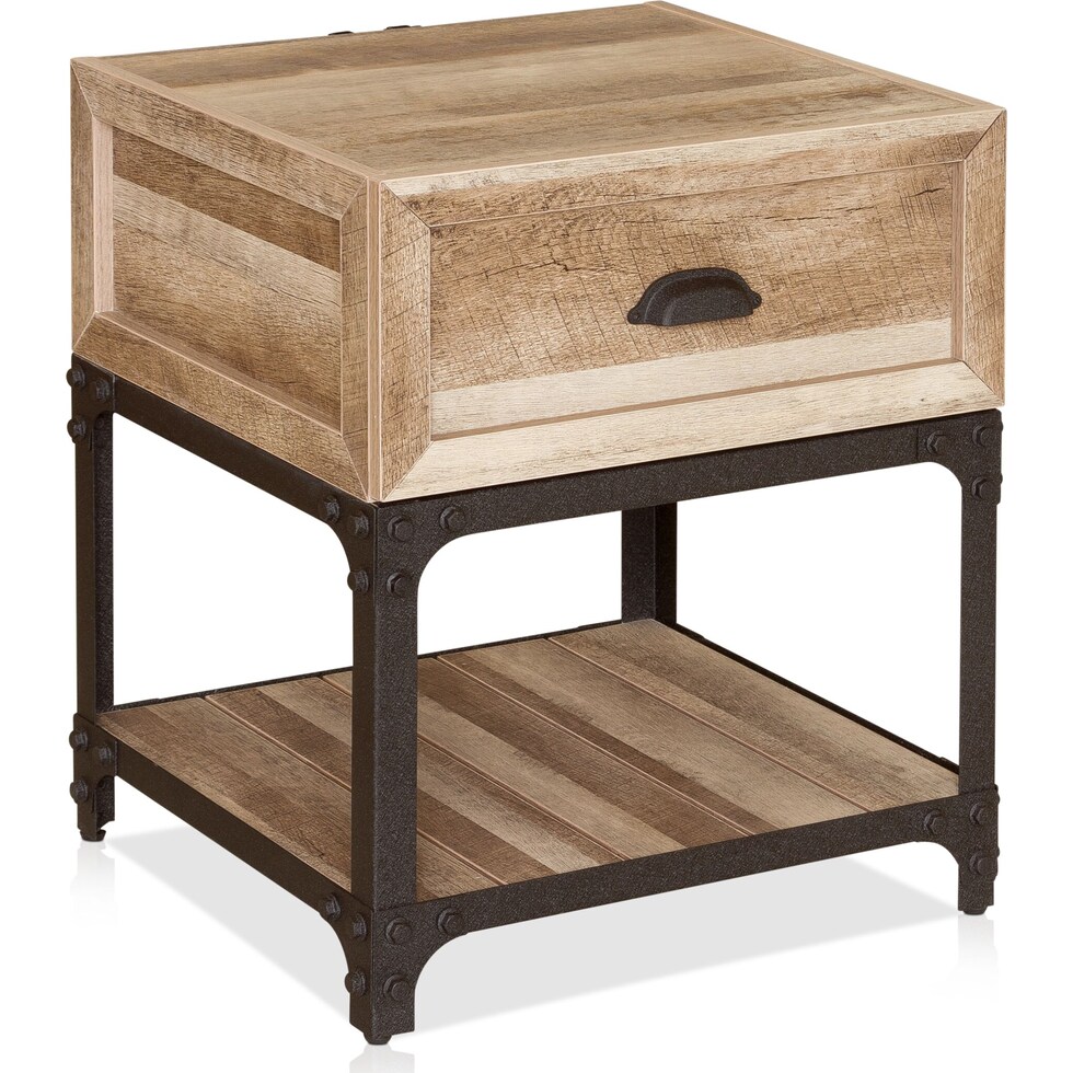 aluma light brown end table   