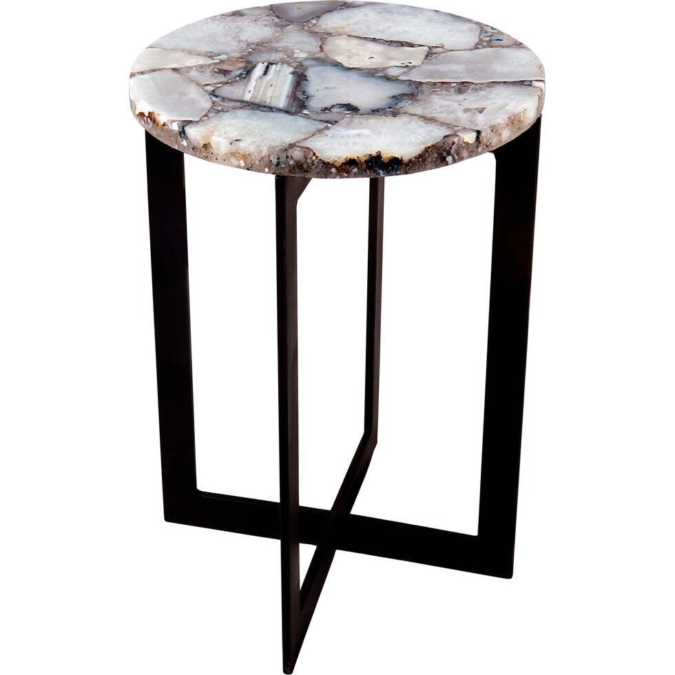 alyona white black end table   