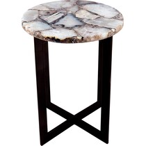 alyona white black end table   