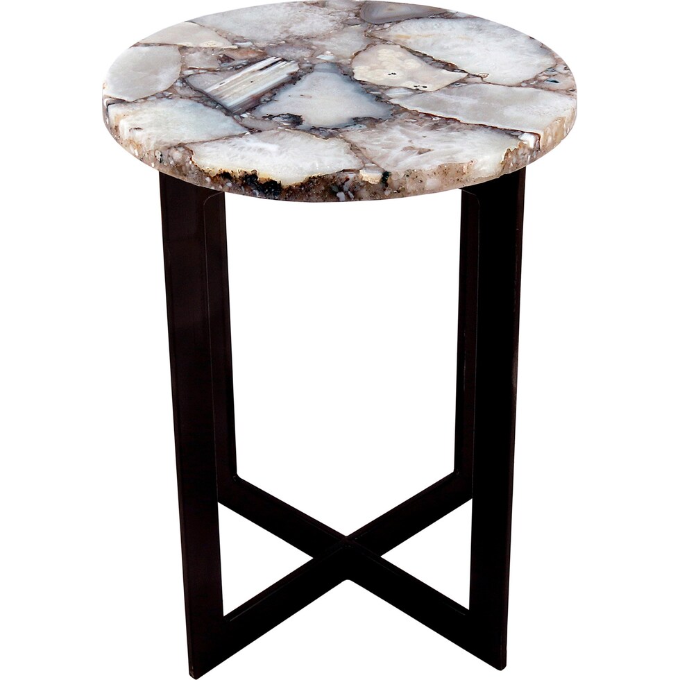 alyona white black end table   