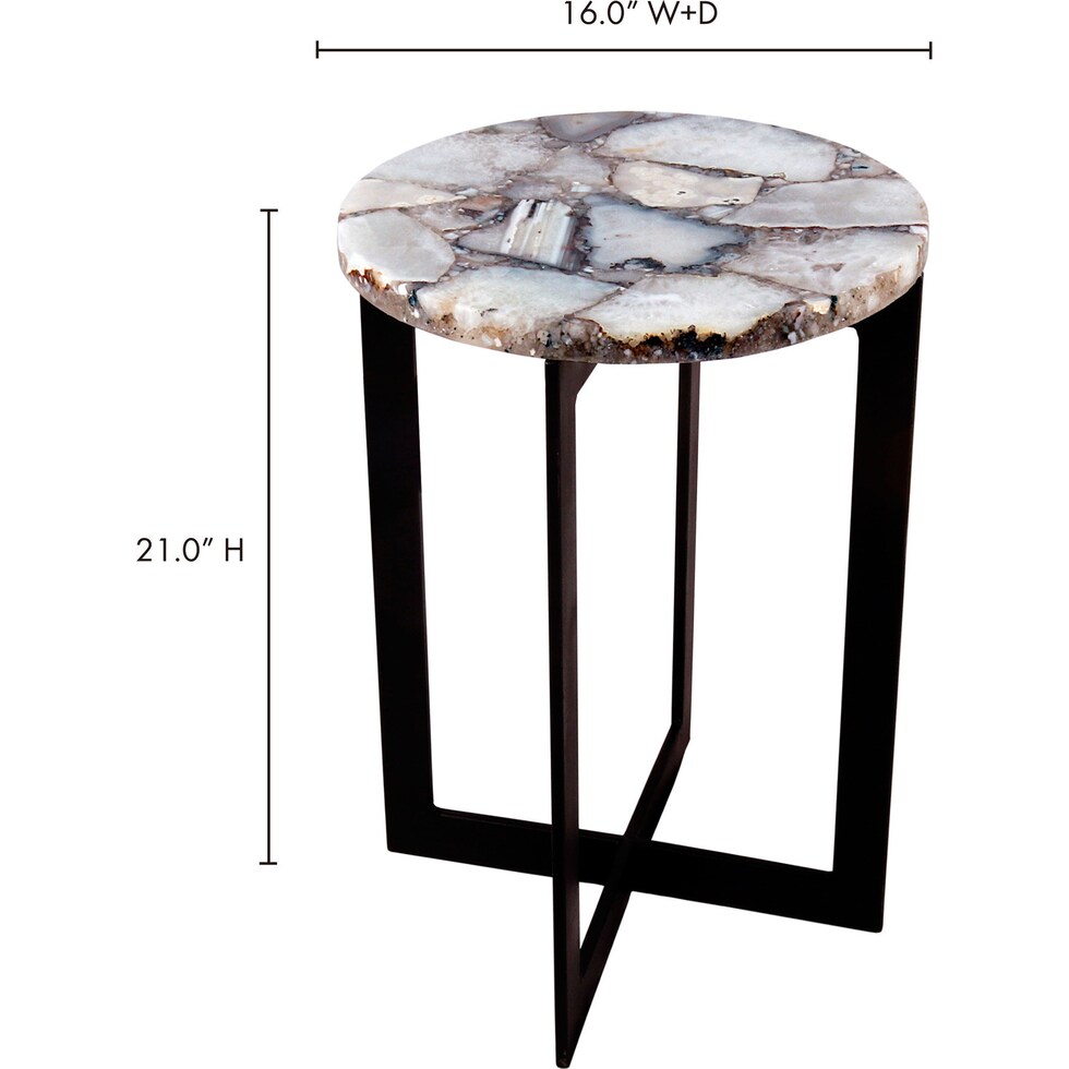 alyona white black end table   