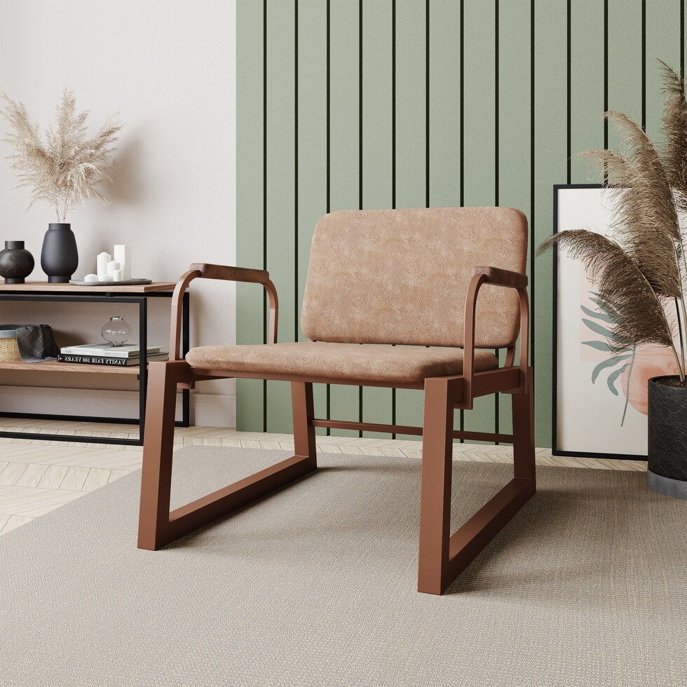 amadeus light brown accent chair   