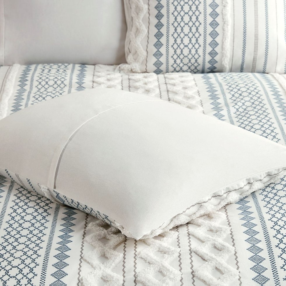amari blue white full queen bedding set   
