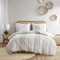 amari blue white king california king bedding set   