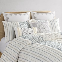 amari blue white king california king bedding set   