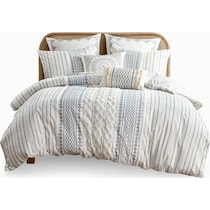 amari blue white king california king bedding set   
