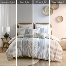 amari blue white king california king bedding set   