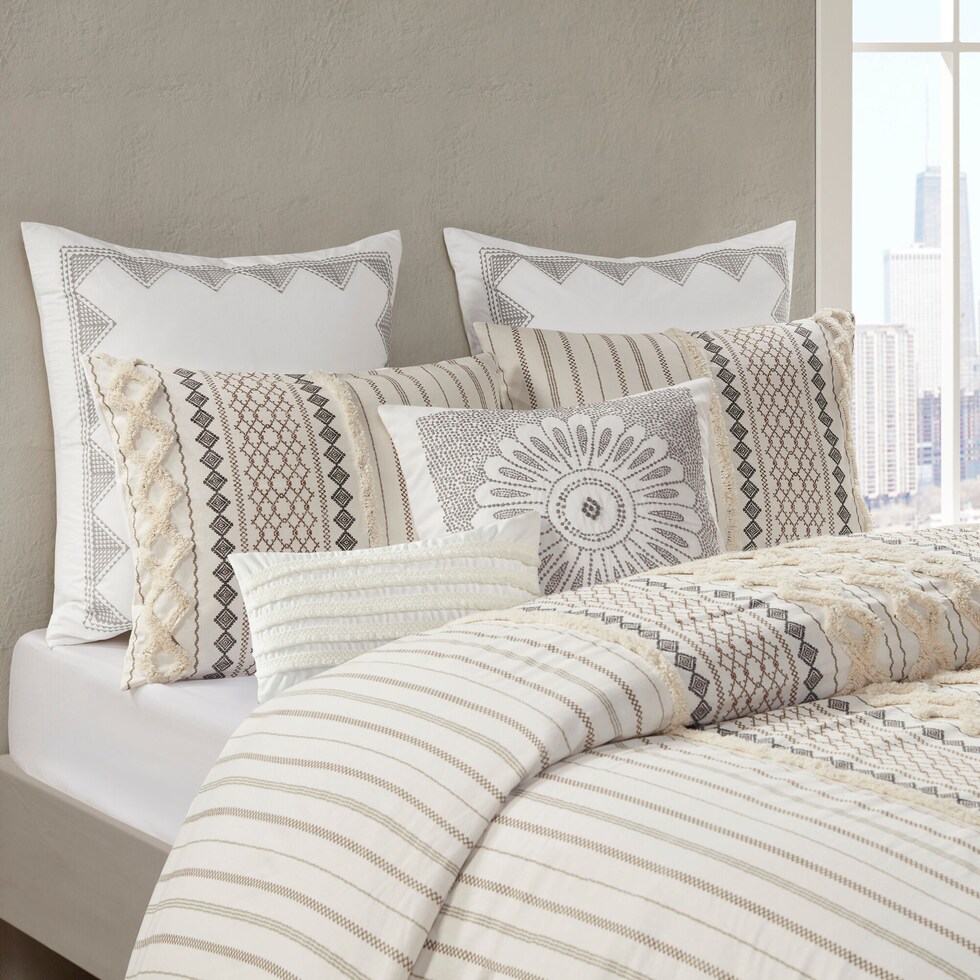 amari white full queen bedding set   