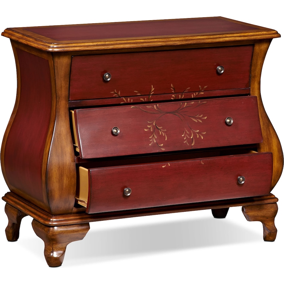 ambel brown and red accent chest   