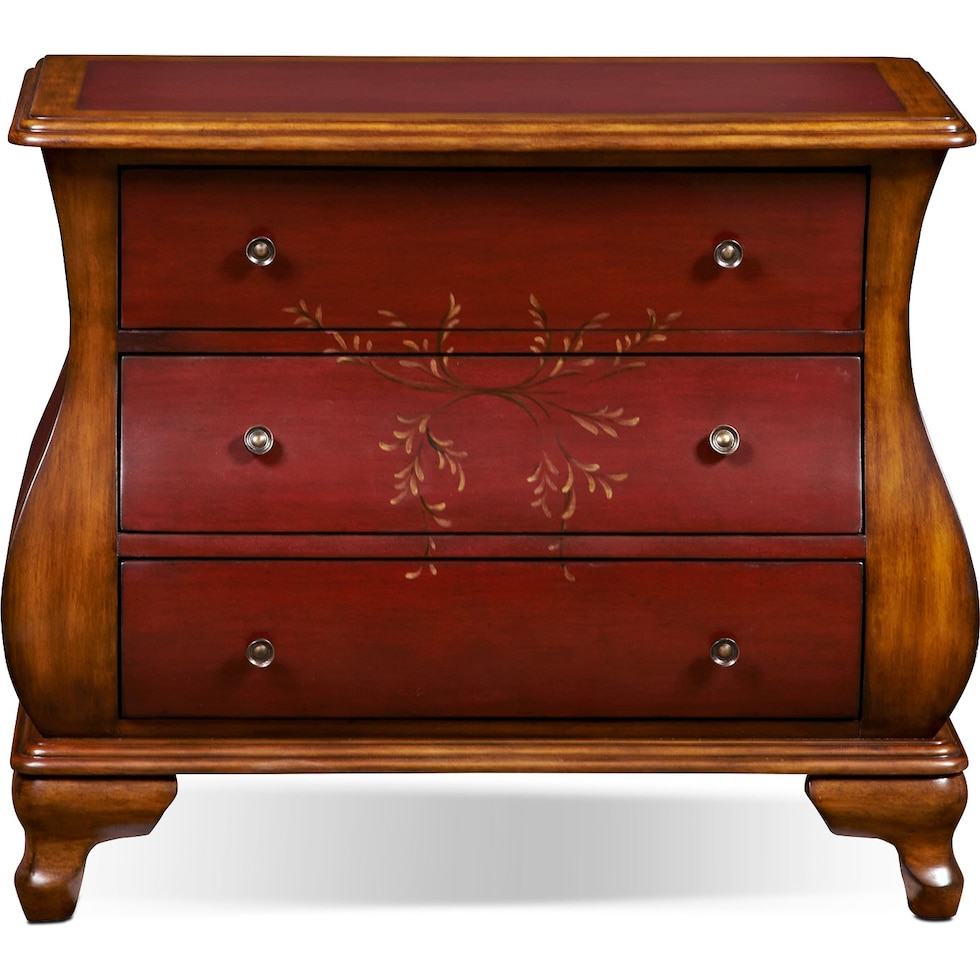 ambel brown and red accent chest   