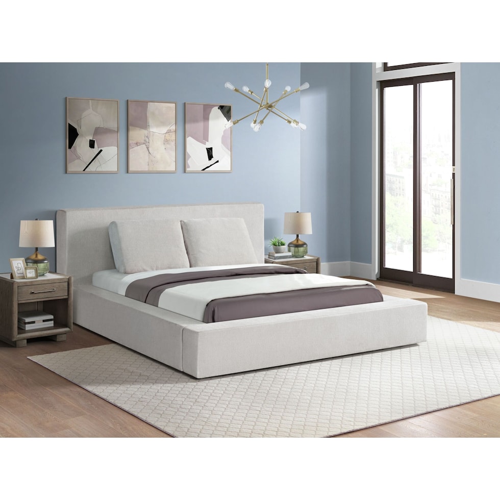 ambrosia gray queen bed   