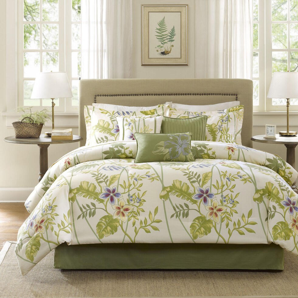 ambrosia green king bedding set   