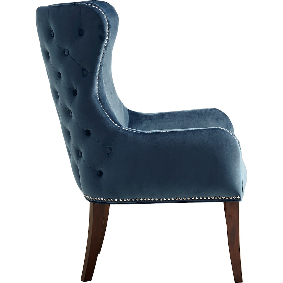 amenadiel blue accent chair   