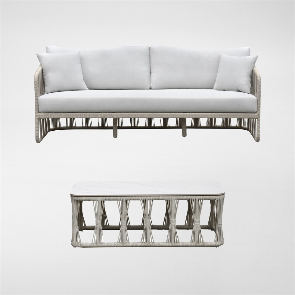 amherst white outdoor sofa set   