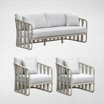 amherst white outdoor sofa set   
