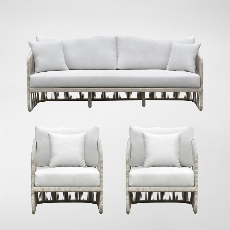 amherst white outdoor sofa set   