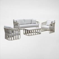 amherst white outdoor sofa set   