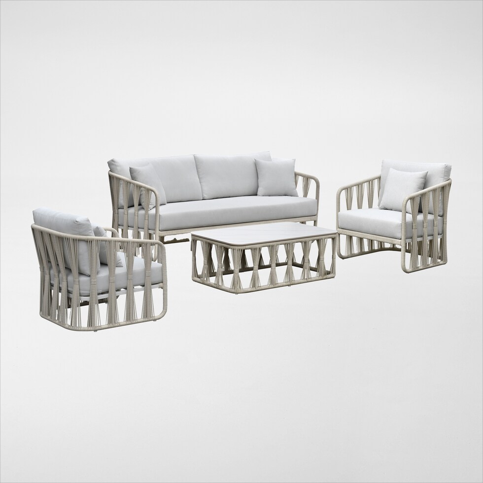 amherst white outdoor sofa set   