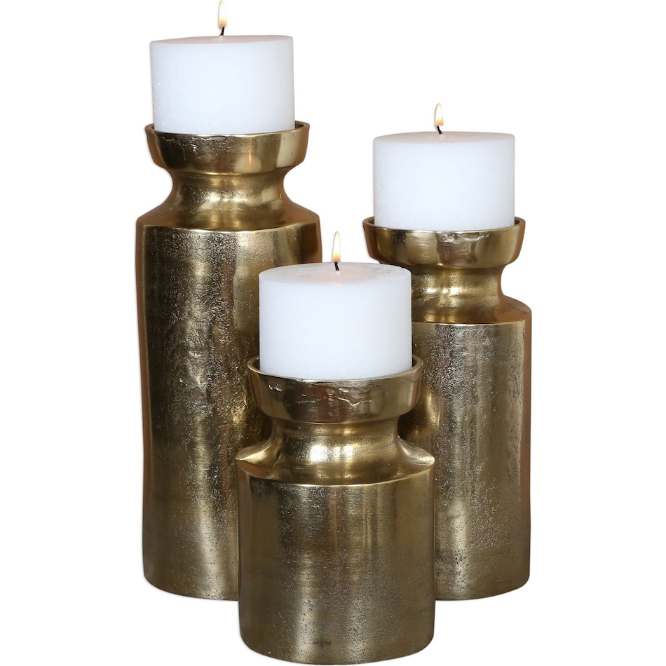 amina gold candleholders   
