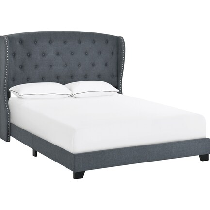 Amina Queen Bed - Charcoal
