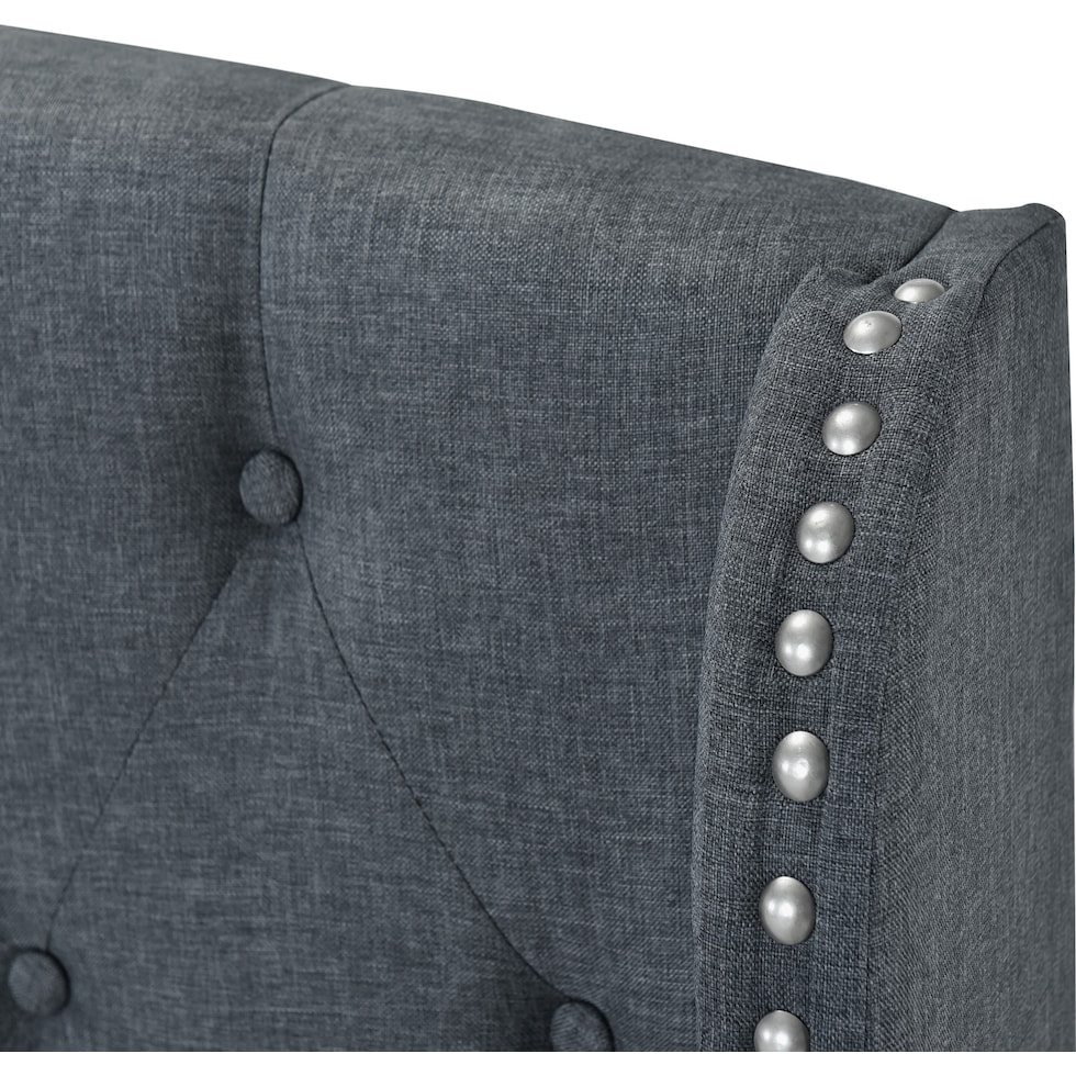 amina gray queen bed   