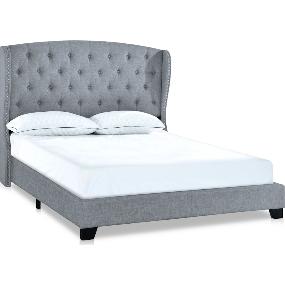 amina white queen upholstered bed   