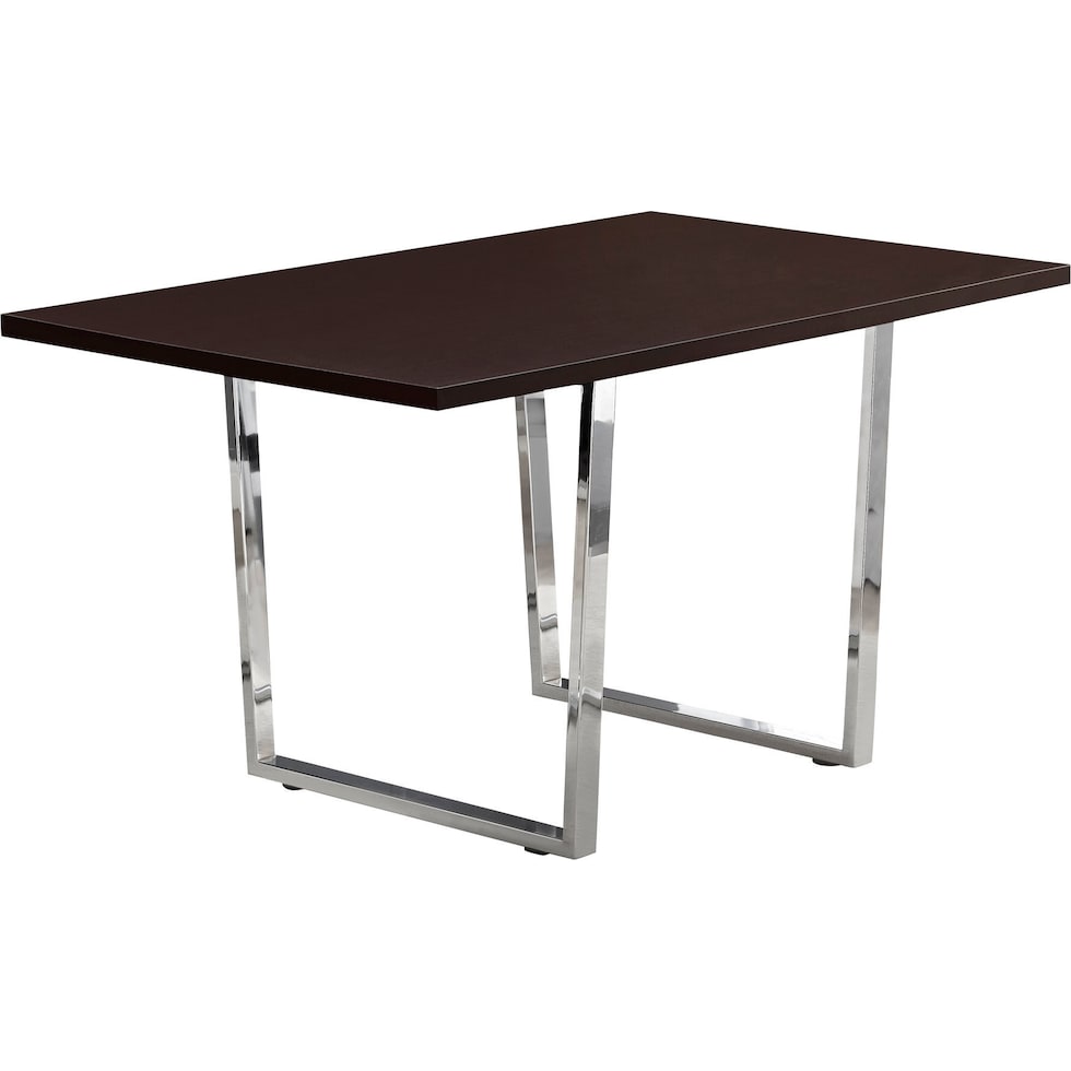 amory dark brown chrome dining table   