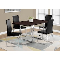 amory dark brown chrome dining table   