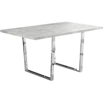 amory light gray chrome dining table   
