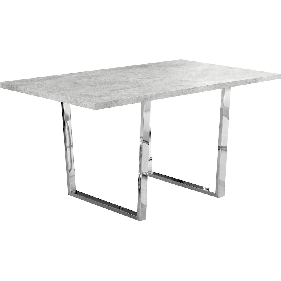 amory light gray chrome dining table   