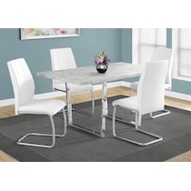 amory light gray chrome dining table   